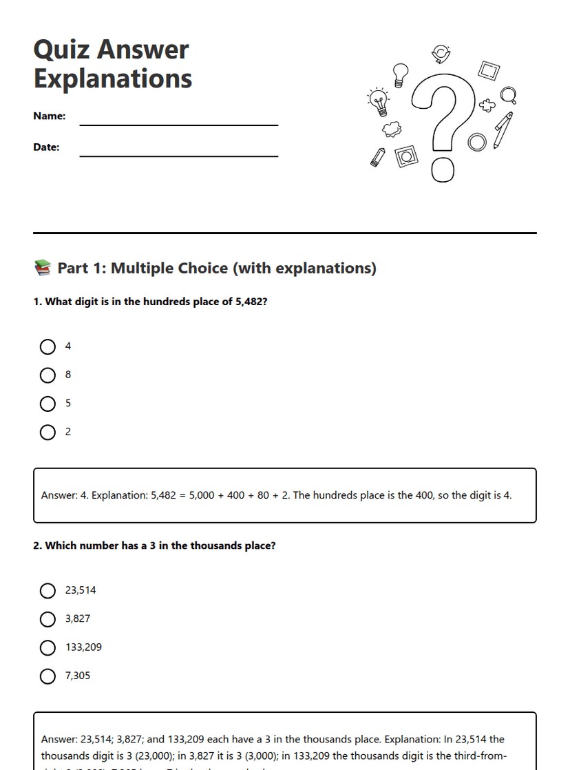 Quiz Answer Explanations