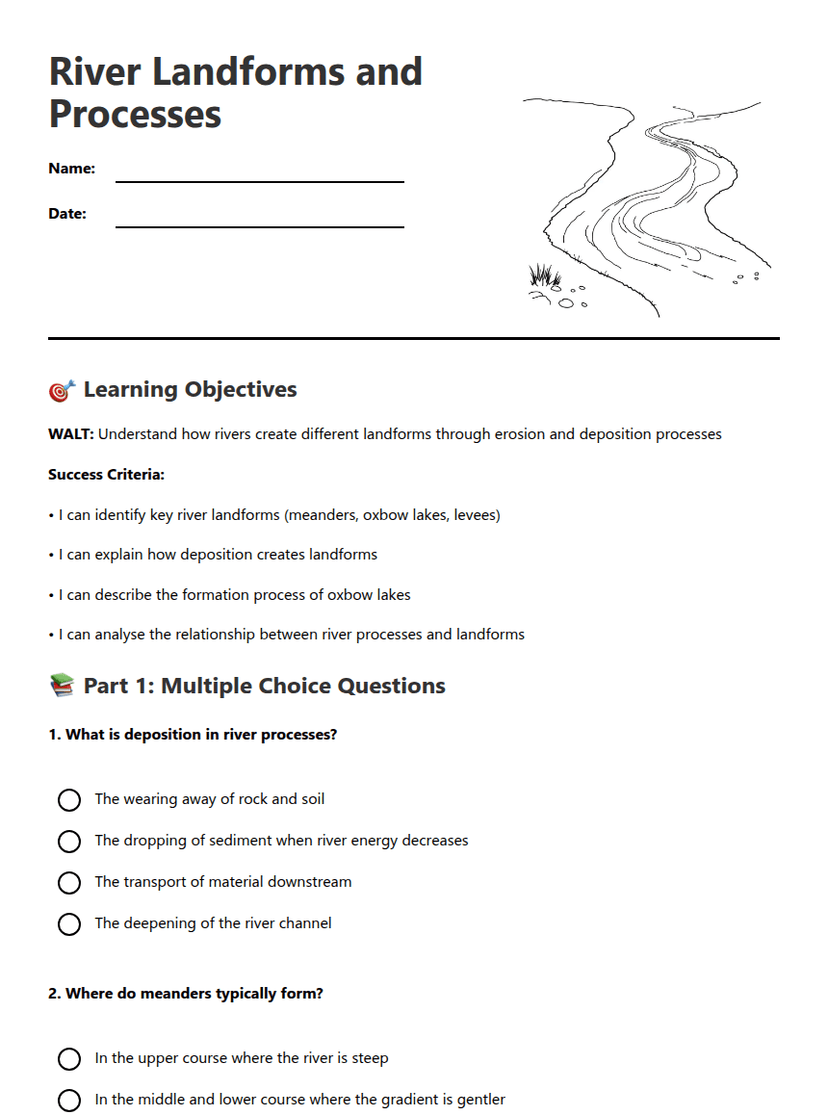 River Landforms and Processes