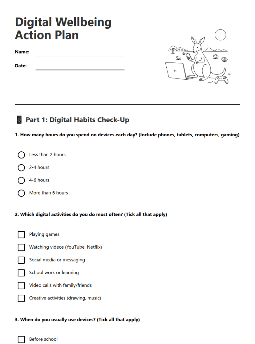 Digital Wellbeing Action Plan