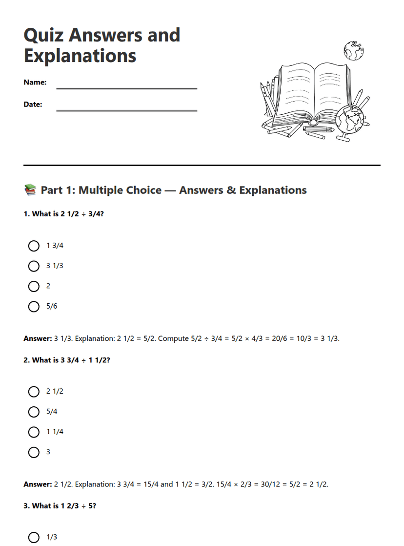 Quiz Answers and Explanations
