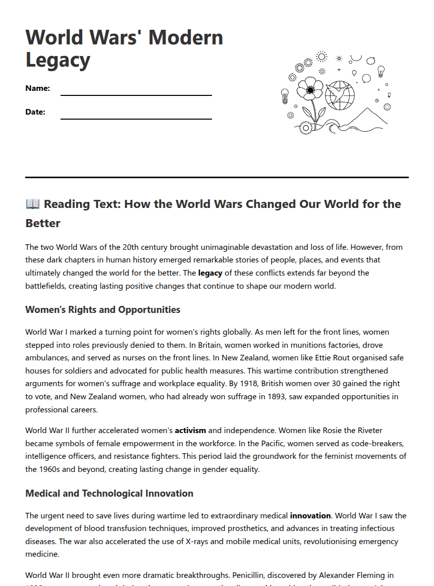 World Wars' Modern Legacy