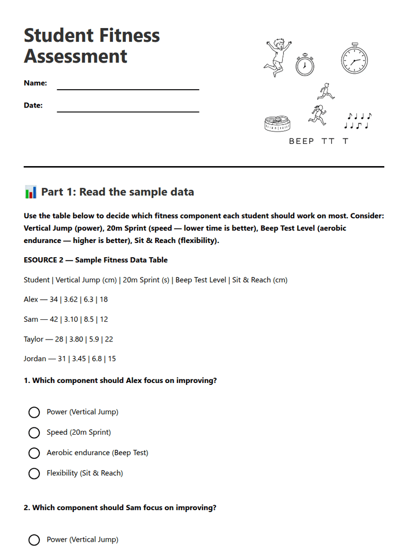 Student Fitness Assessment