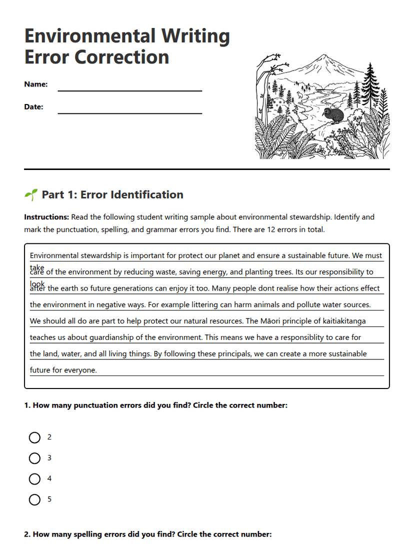 Environmental Writing Error Correction