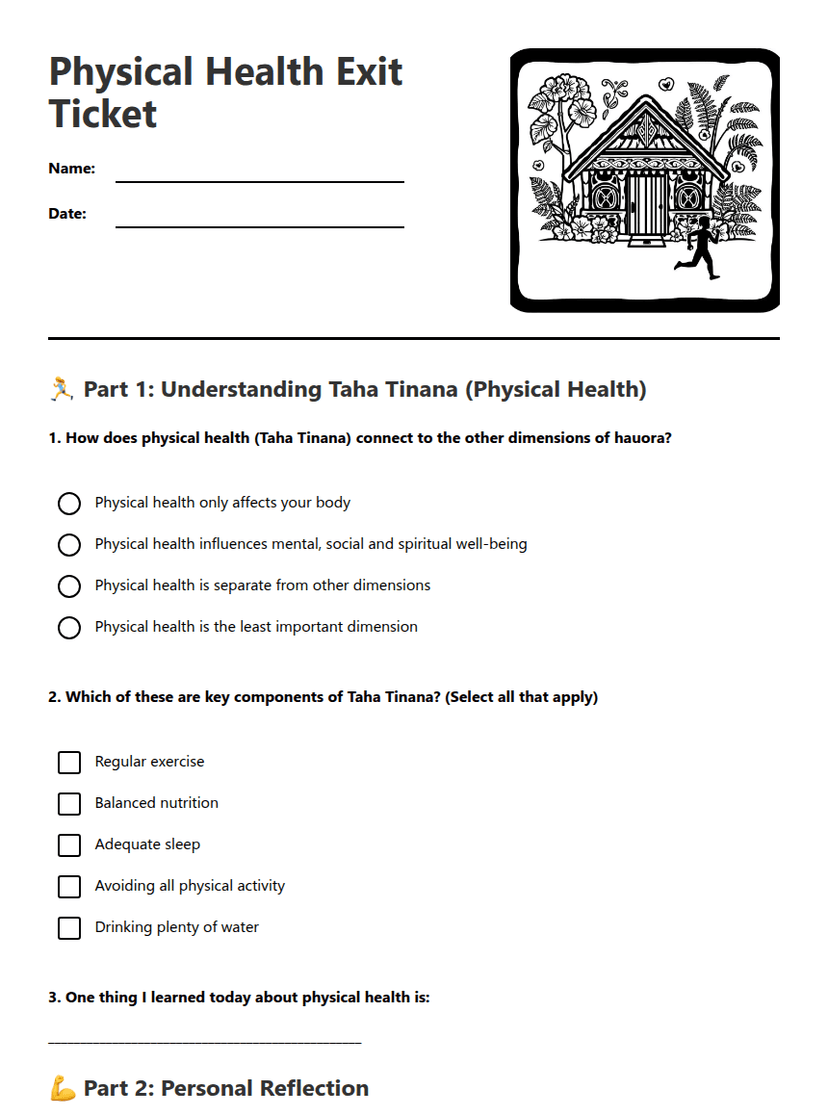 Physical Health Exit Ticket