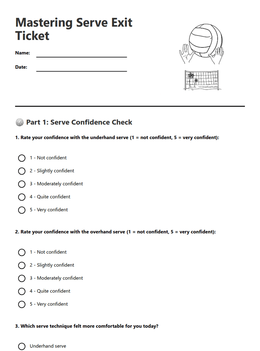 Mastering Serve Exit Ticket