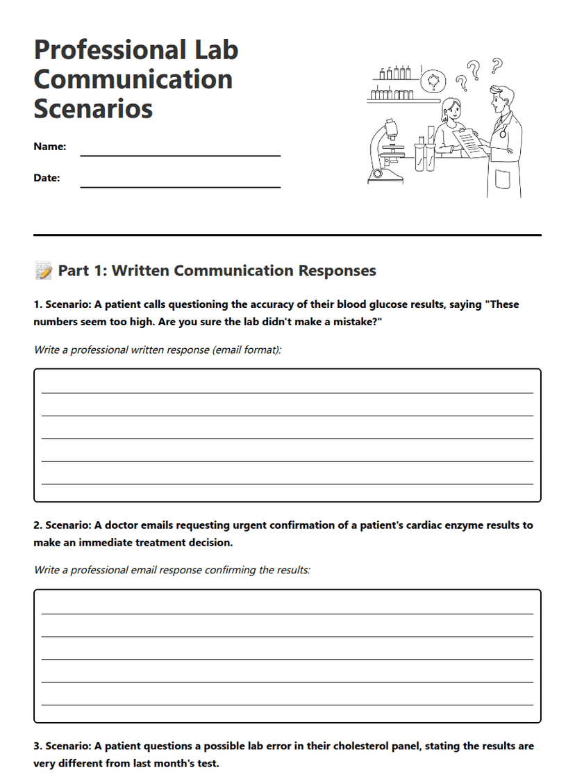 Professional Lab Communication Scenarios