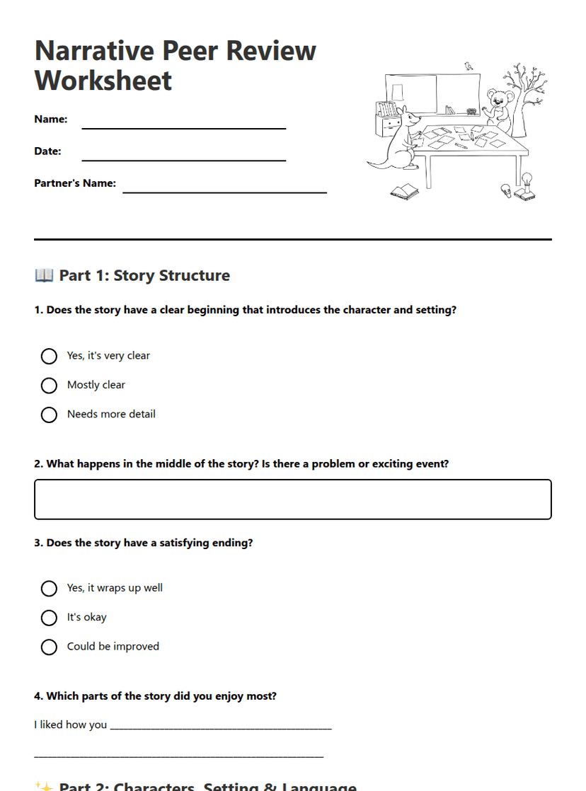 Narrative Peer Review Worksheet