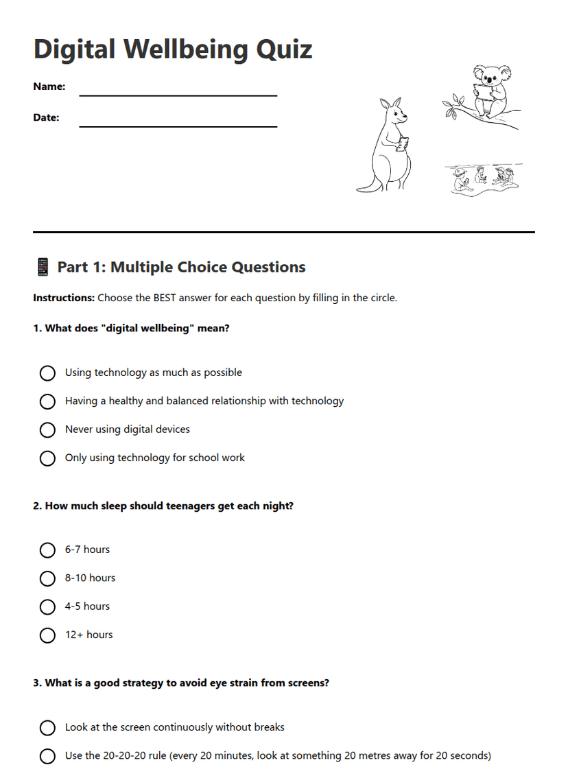 Digital Wellbeing Quiz