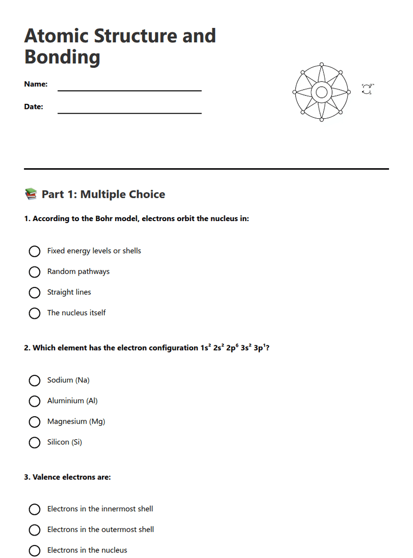 Atomic Structure and Bonding