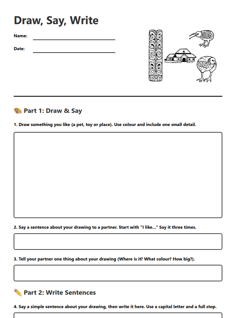 Draw, Say, Write