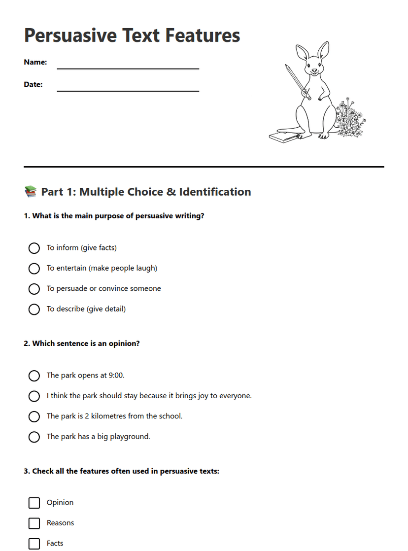 Persuasive Text Features